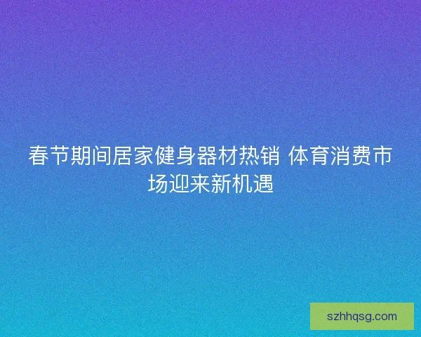 春节期间居家健身器材热销 体育消费市场迎来新机遇