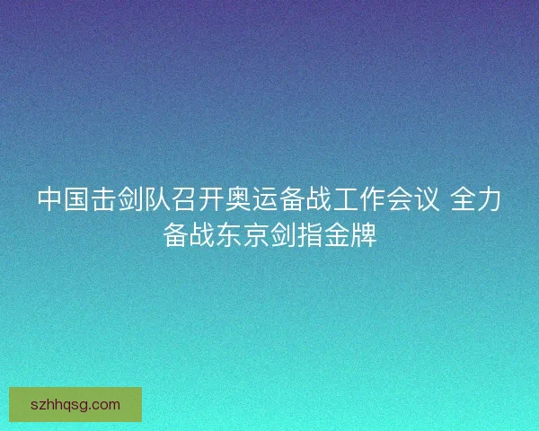 中国击剑队召开奥运备战工作会议 全力备战东京剑指金牌 中国击剑队召开奥运备战工作会议 全力备战东京剑指金牌