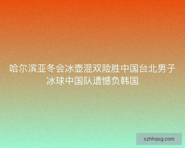 哈尔滨亚冬会冰壶混双险胜中国台北男子冰球中国队遗憾负韩国 哈尔滨亚冬会冰壶混双险胜中国台北男子冰球中国队遗憾负韩国